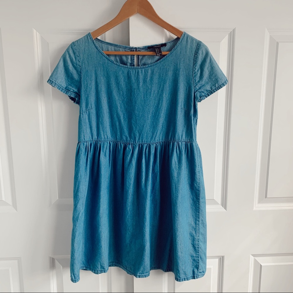 Forever21 Denim Blue Babydoll Dress Size Small